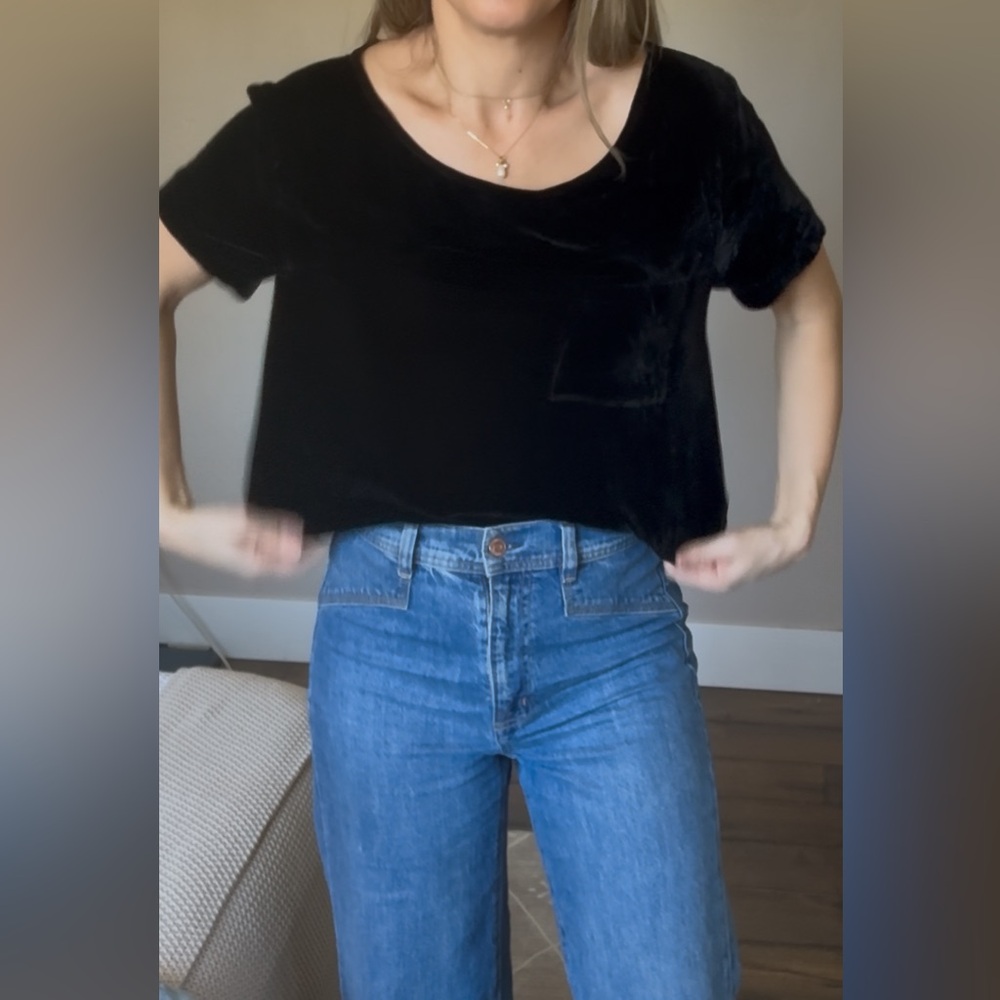 Three Dots Nordstrom Silk Rayon Blend Velvet Loose Top